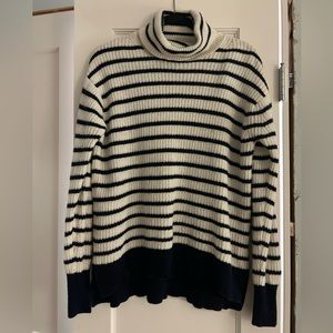 JCrew Striped Wool Turtlneck